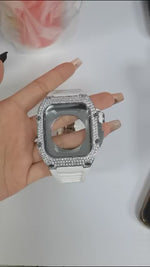 Load and play video in Gallery viewer, Apple Watch Case White  Titanium diamonds
