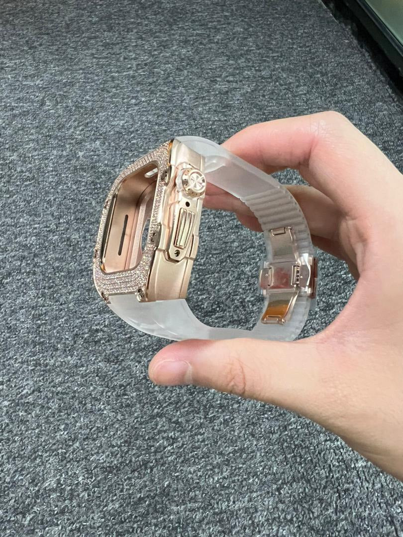 Apple Watch Case Rose Gold Titanium diamonds