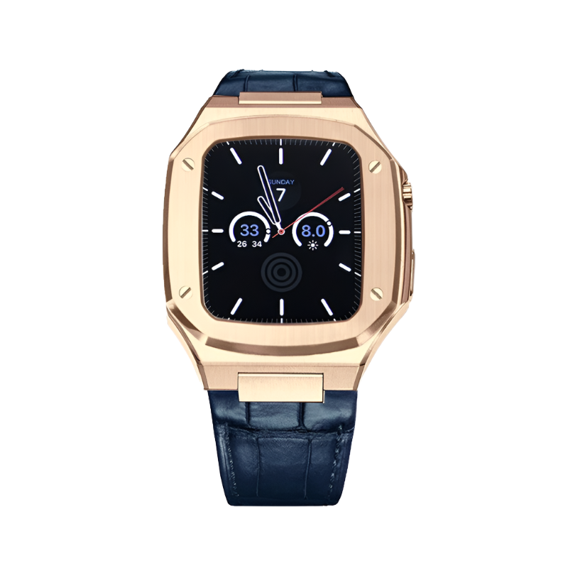 Apple Watch Case -18K Rose Gold Leather strap