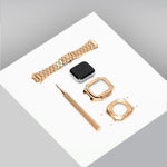 Load image into Gallery viewer, Apple watch Case -18K Rose Gold metal bracelet - ZIVRRI.COM
