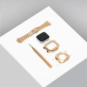 Apple watch Case -18K Rose Gold metal bracelet - ZIVRRI.COM