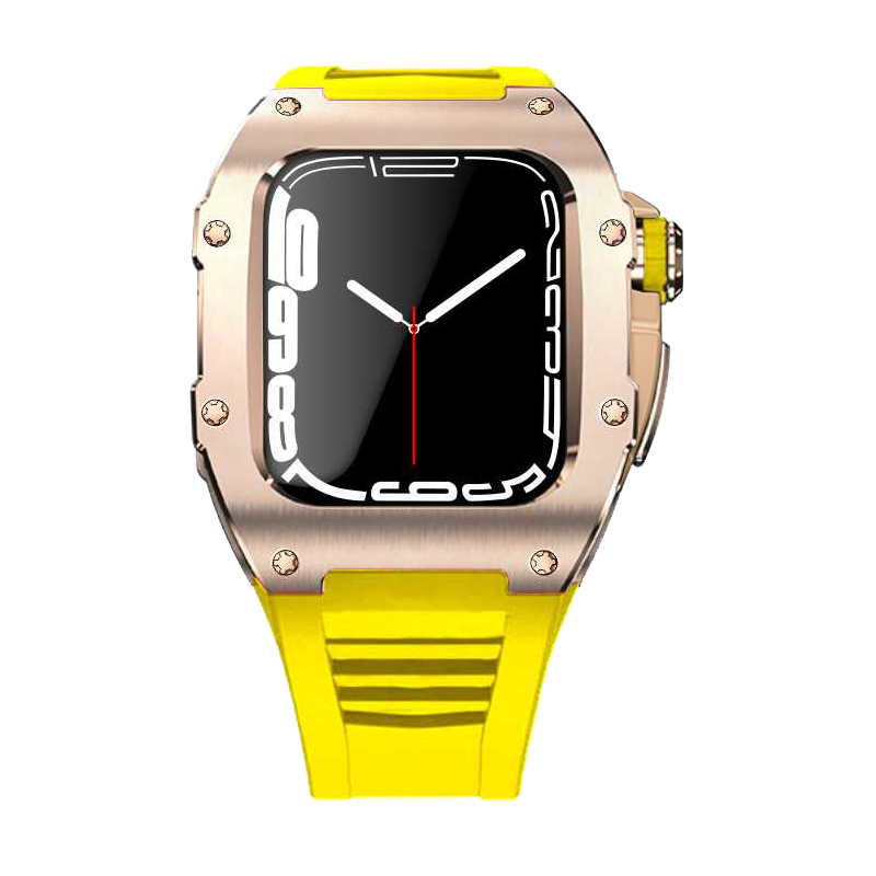 Apple Watch Case star screw Titanium Yellow strap