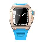 Load image into Gallery viewer, Apple Watch Case star screw Titanium Blue strap
