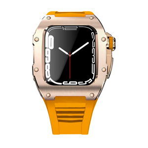 Apple Watch Case star screw Stainless steel Orange strap