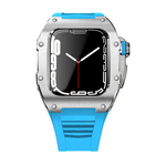 Load image into Gallery viewer, Apple Watch Case star screw Titanium Blue strap
