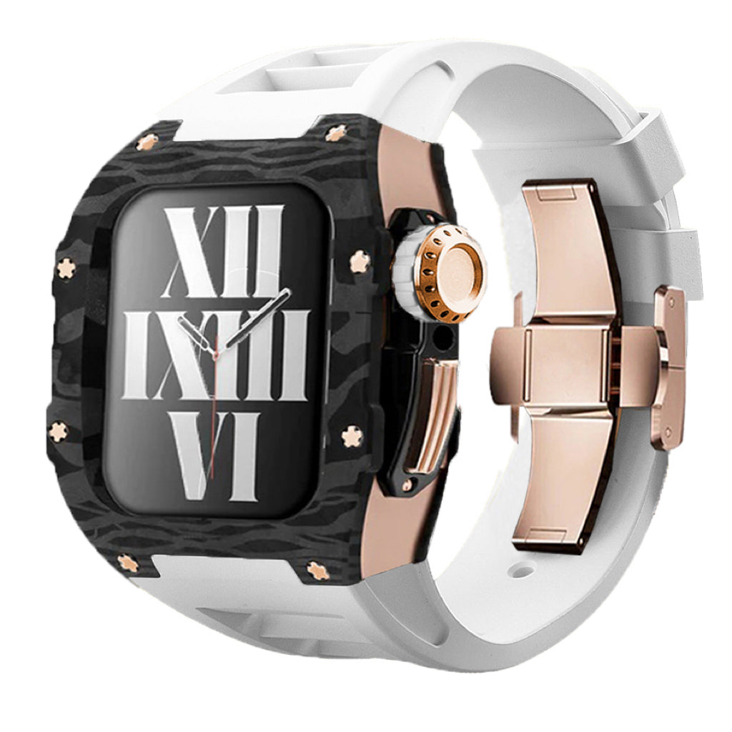 Apple Watch star screw  Case  -Carbon fibre & titanium  white