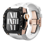 Load image into Gallery viewer, Apple Watch star screw  Case  -Carbon fibre &amp; titanium  white

