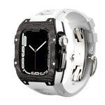 Load image into Gallery viewer, Apple Watch star screw  Case  -Carbon fibre &amp; titanium  white
