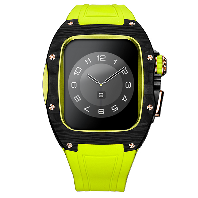 Apple Watch Case -Yellow  Titanium & carbon fibre