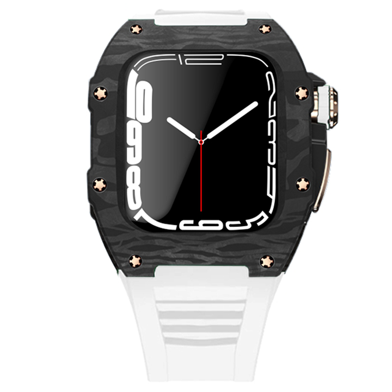 Apple Watch star screw  Case  -Carbon fibre & titanium  white