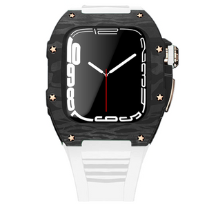 Apple Watch star screw  Case  -Carbon fibre & titanium  white