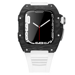 Load image into Gallery viewer, Apple Watch star screw  Case  -Carbon fibre &amp; titanium  white
