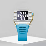 Load image into Gallery viewer, Apple Watch Case -  White Blue Carbon fibre and Raw Titanium - ZIVRRI.COM
