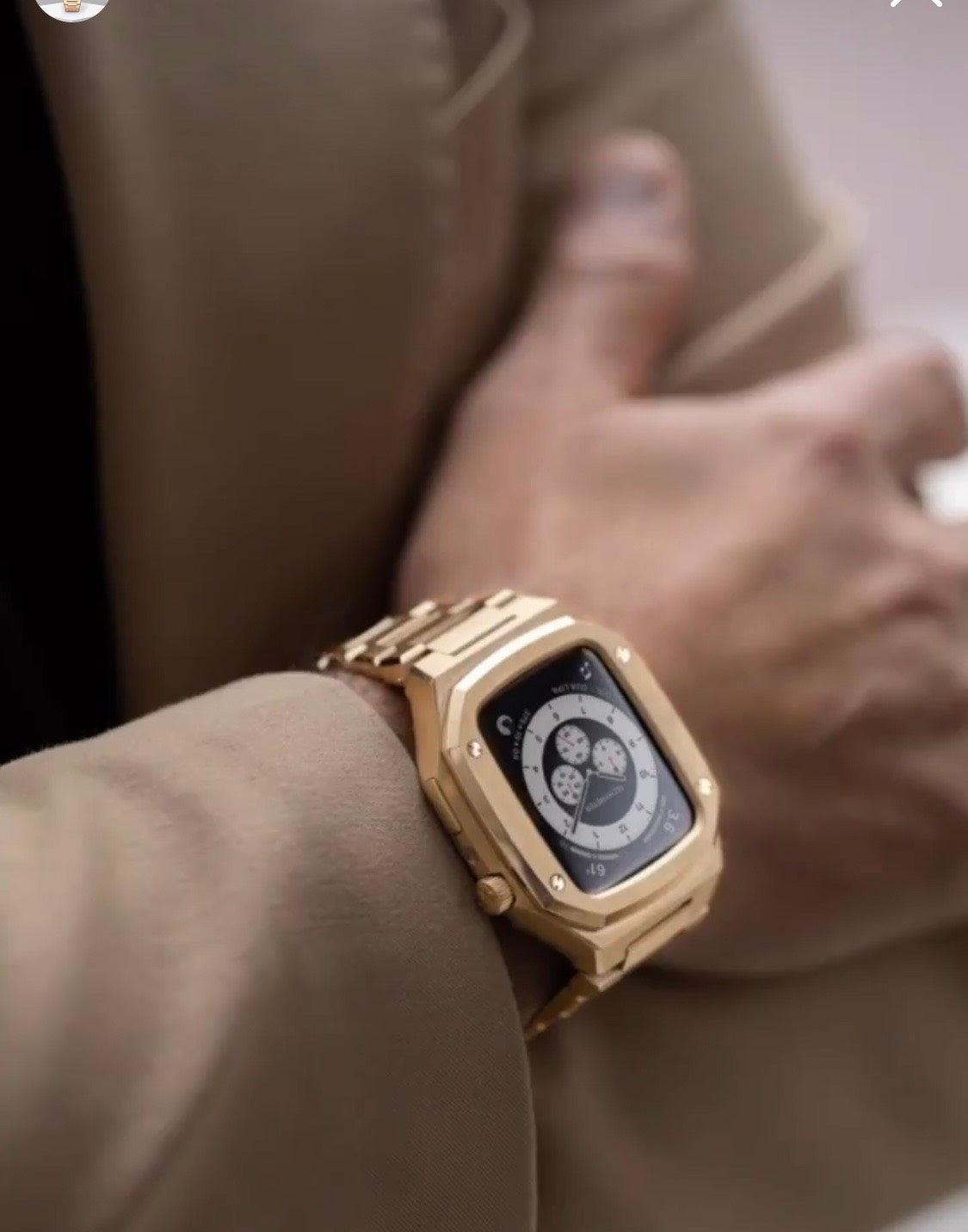 Apple watch Case -18K Rose Gold metal bracelet - ZIVRRI.COM