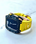 Load image into Gallery viewer, Apple Watch Ultra   Case  -Carbon fibre  yellow strap
