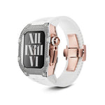 Load image into Gallery viewer, Apple Watch Case White  Titanium diamonds
