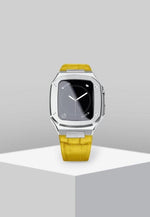 Load image into Gallery viewer, Apple Watch  Silver case  Yellow Leather Strap

